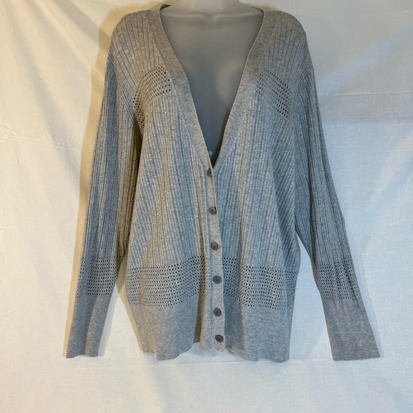 Lane Bryant Sweaters - Excellent condition Lane Bryant light grey button-up cardigan sweater. 26/28.